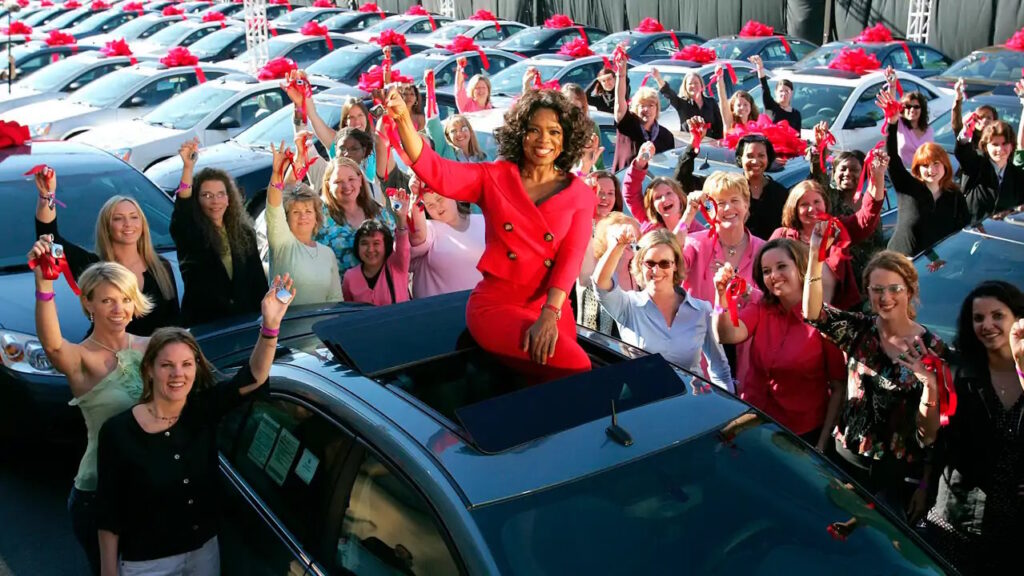 Oprah Winfrey and "You get a car!"